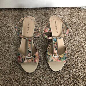 Karen Scott LORAH Colorful Ankle Strap Open Toe Heels